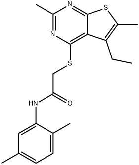 606113-59-1 Acetamide, N-(2,5-dimethylphenyl)-2-[(5-ethyl-2,6-dimethylthieno[2,3-d]pyrimidin-4-yl)thio]- (9CI)