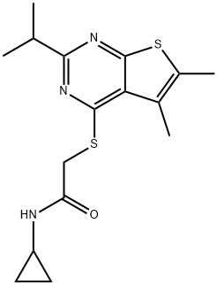 Acetamide, N-cyclopropyl-2-[[5,6-dimethyl-2-(1-methylethyl)thieno[2,3-d]pyrimidin-4-yl]thio]- (9CI) Structure