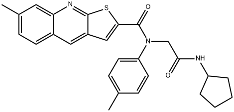 Thieno[2,3-b]quinoline-2-carboxamide, N-[2-(cyclopentylamino)-2-oxoethyl]-7-methyl-N-(4-methylphenyl)- (9CI) Structure