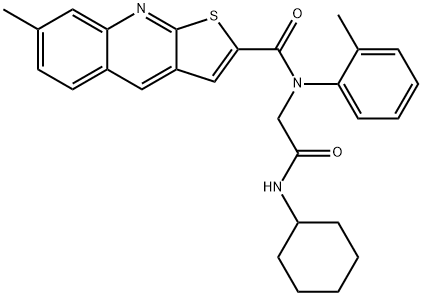 606114-19-6 Thieno[2,3-b]quinoline-2-carboxamide, N-[2-(cyclohexylamino)-2-oxoethyl]-7-methyl-N-(2-methylphenyl)- (9CI)