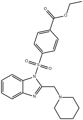 Benzoic acid, 4-[[2-(1-piperidinylmethyl)-1H-benzimidazol-1-yl]sulfonyl]-, ethyl ester (9CI),606114-49-2,结构式