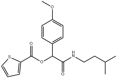 2-Thiophenecarboxylicacid,1-(4-methoxyphenyl)-2-[(3-methylbutyl)amino]-2-oxoethylester(9CI) Structure