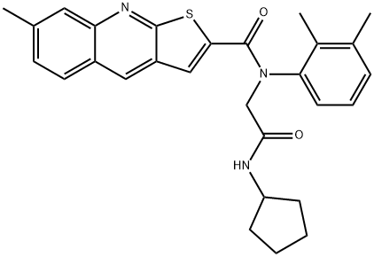 Thieno[2,3-b]quinoline-2-carboxamide, N-[2-(cyclopentylamino)-2-oxoethyl]-N-(2,3-dimethylphenyl)-7-methyl- (9CI) Struktur