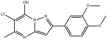 Pyrazolo[1,5-a]pyrimidin-7-ol, 6-chloro-2-(3,4-dimethoxyphenyl)-5-methyl- (9CI) Structure