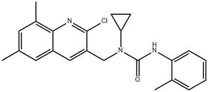 Urea, N-[(2-chloro-6,8-dimethyl-3-quinolinyl)methyl]-N-cyclopropyl-N-(2-methylphenyl)- (9CI),606116-56-7,结构式