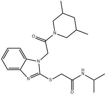 Acetamide, 2-[[1-[2-(3,5-dimethyl-1-piperidinyl)-2-oxoethyl]-1H-benzimidazol-2-yl]thio]-N-(1-methylethyl)- (9CI)|
