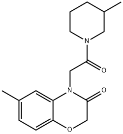 Piperidine, 1-[(2,3-dihydro-6-methyl-3-oxo-4H-1,4-benzoxazin-4-yl)acetyl]-3-methyl- (9CI) Structure