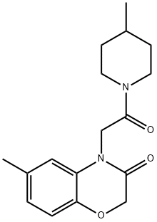 Piperidine, 1-[(2,3-dihydro-6-methyl-3-oxo-4H-1,4-benzoxazin-4-yl)acetyl]-4-methyl- (9CI) Structure