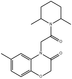 Piperidine, 1-[(2,3-dihydro-6-methyl-3-oxo-4H-1,4-benzoxazin-4-yl)acetyl]-2,6-dimethyl- (9CI) Structure