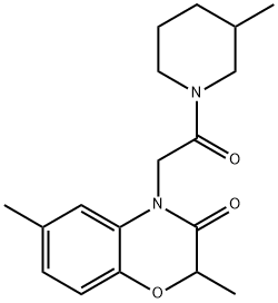 Piperidine, 1-[(2,3-dihydro-2,6-dimethyl-3-oxo-4H-1,4-benzoxazin-4-yl)acetyl]-3-methyl- (9CI),606119-95-3,结构式