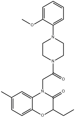 606120-23-4 Piperazine, 1-[(2-ethyl-2,3-dihydro-6-methyl-3-oxo-4H-1,4-benzoxazin-4-yl)acetyl]-4-(2-methoxyphenyl)- (9CI)
