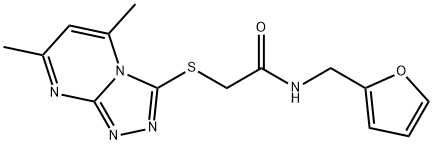 Acetamide, 2-[(5,7-dimethyl-1,2,4-triazolo[4,3-a]pyrimidin-3-yl)thio]-N-(2-furanylmethyl)- (9CI),606121-05-5,结构式