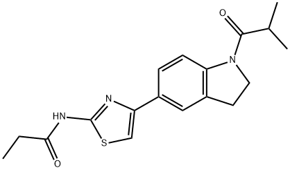 Propanamide, N-[4-[2,3-dihydro-1-(2-methyl-1-oxopropyl)-1H-indol-5-yl]-2-thiazolyl]- (9CI)|