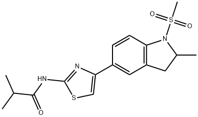 Propanamide, N-[4-[2,3-dihydro-2-methyl-1-(methylsulfonyl)-1H-indol-5-yl]-2-thiazolyl]-2-methyl- (9CI) 结构式