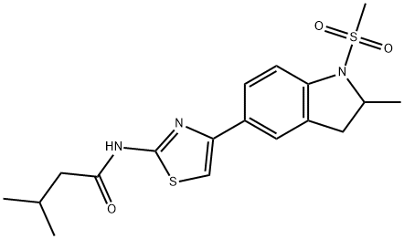 Butanamide, N-[4-[2,3-dihydro-2-methyl-1-(methylsulfonyl)-1H-indol-5-yl]-2-thiazolyl]-3-methyl- (9CI),606121-99-7,结构式