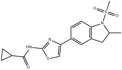 606122-00-3 Cyclopropanecarboxamide, N-[4-[2,3-dihydro-2-methyl-1-(methylsulfonyl)-1H-indol-5-yl]-2-thiazolyl]- (9CI)