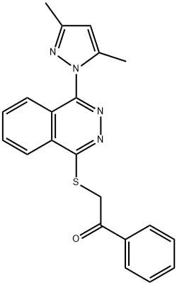 Ethanone, 2-[[4-(3,5-dimethyl-1H-pyrazol-1-yl)-1-phthalazinyl]thio]-1-phenyl- (9CI) Structure