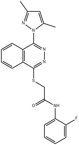 606122-30-9 Acetamide, 2-[[4-(3,5-dimethyl-1H-pyrazol-1-yl)-1-phthalazinyl]thio]-N-(2-fluorophenyl)- (9CI)