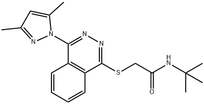 606122-41-2 Acetamide, N-(1,1-dimethylethyl)-2-[[4-(3,5-dimethyl-1H-pyrazol-1-yl)-1-phthalazinyl]thio]- (9CI)