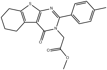 [1]Benzothieno[2,3-d]pyrimidine-3(4H)-aceticacid,5,6,7,8-tetrahydro-2-(4-methylphenyl)-4-oxo-,methylester(9CI) Structure