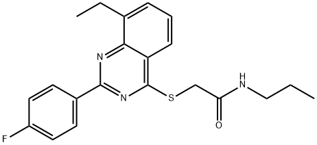 Acetamide, 2-[[8-ethyl-2-(4-fluorophenyl)-4-quinazolinyl]thio]-N-propyl- (9CI) Structure