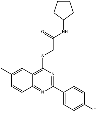 Acetamide, N-cyclopentyl-2-[[2-(4-fluorophenyl)-6-methyl-4-quinazolinyl]thio]- (9CI) Struktur