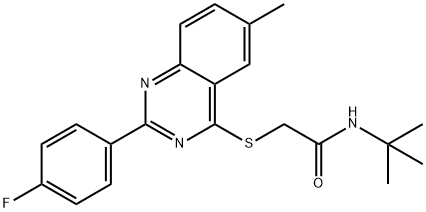 Acetamide, N-(1,1-dimethylethyl)-2-[[2-(4-fluorophenyl)-6-methyl-4-quinazolinyl]thio]- (9CI) Structure