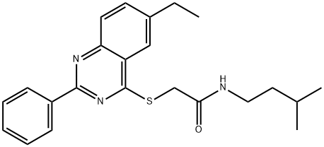 Acetamide, 2-[(6-ethyl-2-phenyl-4-quinazolinyl)thio]-N-(3-methylbutyl)- (9CI) Structure