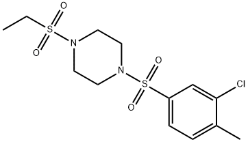 Piperazine, 1-[(3-chloro-4-methylphenyl)sulfonyl]-4-(ethylsulfonyl)- (9CI) 化学構造式