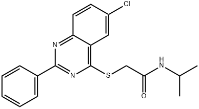 Acetamide, 2-[(6-chloro-2-phenyl-4-quinazolinyl)thio]-N-(1-methylethyl)- (9CI) Struktur