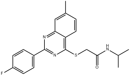 Acetamide, 2-[[2-(4-fluorophenyl)-7-methyl-4-quinazolinyl]thio]-N-(1-methylethyl)- (9CI),606132-70-1,结构式