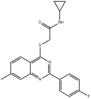 Acetamide, N-cyclopropyl-2-[[2-(4-fluorophenyl)-7-methyl-4-quinazolinyl]thio]- (9CI) Struktur