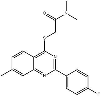Acetamide, 2-[[2-(4-fluorophenyl)-7-methyl-4-quinazolinyl]thio]-N,N-dimethyl- (9CI) Structure