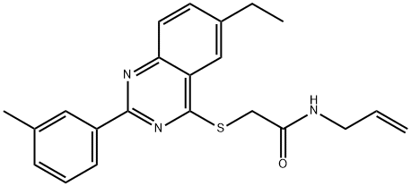 Acetamide, 2-[[6-ethyl-2-(3-methylphenyl)-4-quinazolinyl]thio]-N-2-propenyl- (9CI) Struktur