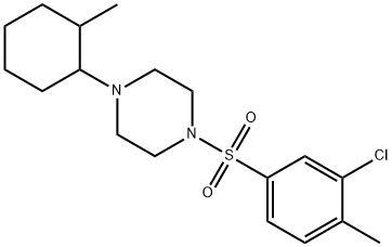 Piperazine, 1-[(3-chloro-4-methylphenyl)sulfonyl]-4-(2-methylcyclohexyl)- (9CI) 结构式