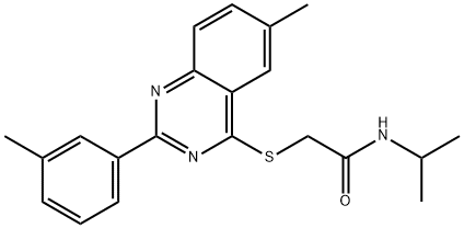 Acetamide, N-(1-methylethyl)-2-[[6-methyl-2-(3-methylphenyl)-4-quinazolinyl]thio]- (9CI) Structure