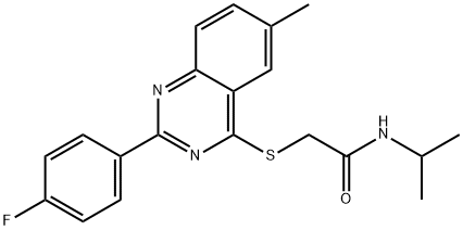 Acetamide, 2-[[2-(4-fluorophenyl)-6-methyl-4-quinazolinyl]thio]-N-(1-methylethyl)- (9CI) Structure