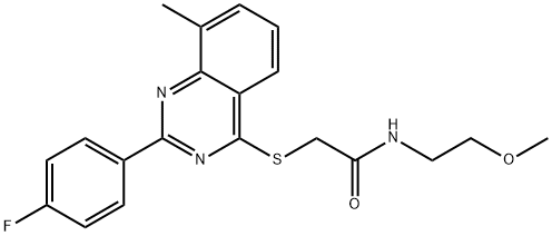 Acetamide, 2-[[2-(4-fluorophenyl)-8-methyl-4-quinazolinyl]thio]-N-(2-methoxyethyl)- (9CI) Structure