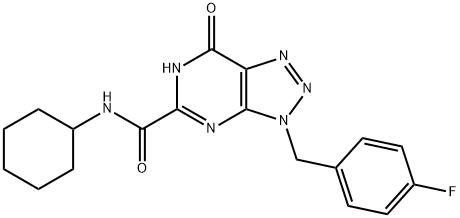 3H-1,2,3-Triazolo[4,5-d]pyrimidine-5-carboxamide, N-cyclohexyl-3-[(4-fluorophenyl)methyl]-4,7-dihydro-7-oxo- (9CI)|
