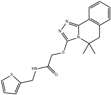 Acetamide, 2-[(5,6-dihydro-5,5-dimethyl-1,2,4-triazolo[3,4-a]isoquinolin-3-yl)thio]-N-(2-thienylmethyl)- (9CI),606135-30-2,结构式