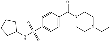 Piperazine, 1-[4-[(cyclopentylamino)sulfonyl]benzoyl]-4-ethyl- (9CI) Struktur