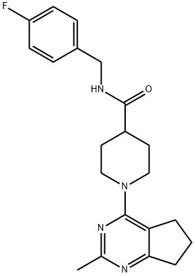 4-Piperidinecarboxamide, 1-(6,7-dihydro-2-methyl-5H-cyclopentapyrimidin-4-yl)-N-[(4-fluorophenyl)methyl]- (9CI) Structure