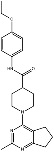 4-Piperidinecarboxamide, 1-(6,7-dihydro-2-methyl-5H-cyclopentapyrimidin-4-yl)-N-(4-ethoxyphenyl)- (9CI) 化学構造式