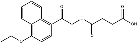 こはく酸水素1-(4-エトキシ-1-ナフチルカルボニルメチル) 化学構造式