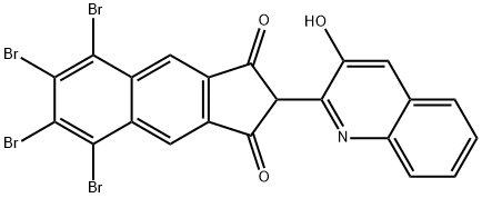 5,6,7,8-テトラブロモ-2-(3-ヒドロキシ-2-キノリル)-1H-ベンゾ[f]インデン-1,3(2H)-ジオン 化学構造式