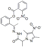 1H-Pyrazole-1-aceticacid,alpha,3,5-trimethyl-4-nitro-,[1-[2-[(2-nitrobenzoyl)oxy]phenyl]ethylidene]hydrazide(9CI) Structure