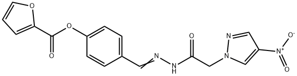 1H-Pyrazole-1-aceticacid,4-nitro-,[[4-[(2-furanylcarbonyl)oxy]phenyl]methylene]hydrazide(9CI) Structure