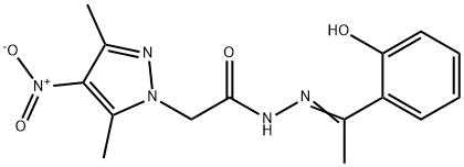 1H-Pyrazole-1-aceticacid,3,5-dimethyl-4-nitro-,[1-(2-hydroxyphenyl)ethylidene]hydrazide(9CI) Structure
