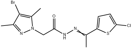 1H-Pyrazole-1-aceticacid,4-bromo-3,5-dimethyl-,[1-(5-chloro-2-thienyl)ethylidene]hydrazide(9CI),606486-77-5,结构式