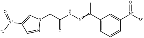 1H-Pyrazole-1-aceticacid,4-nitro-,[1-(3-nitrophenyl)ethylidene]hydrazide(9CI) 化学構造式